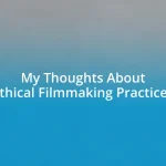 My Thoughts About Ethical Filmmaking Practices